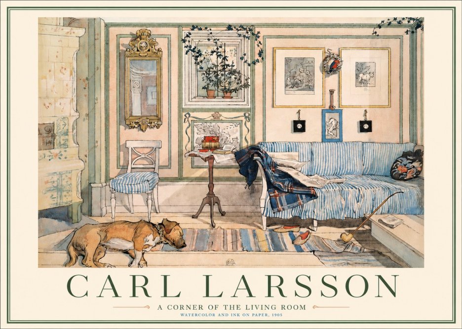 Carl Larsson Interior with Sleeping Dog No6 - Plakát