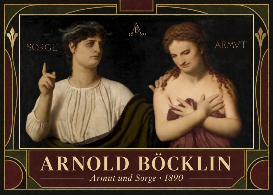 Arnold Böcklin Armut Und Sorge No5 - Plakát