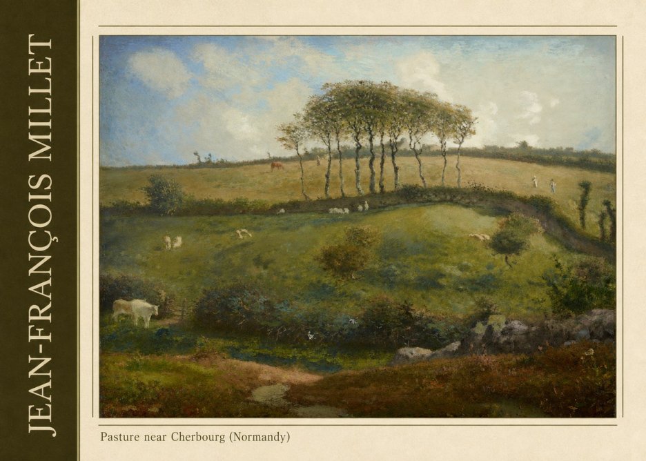 Jean-François Millet Pasture Near Cherbourg (Normandy) No2 - Plakát
