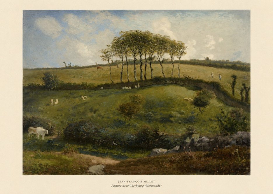 Jean-François Millet Pasture Near Cherbourg (Normandy) No5 - Plakát