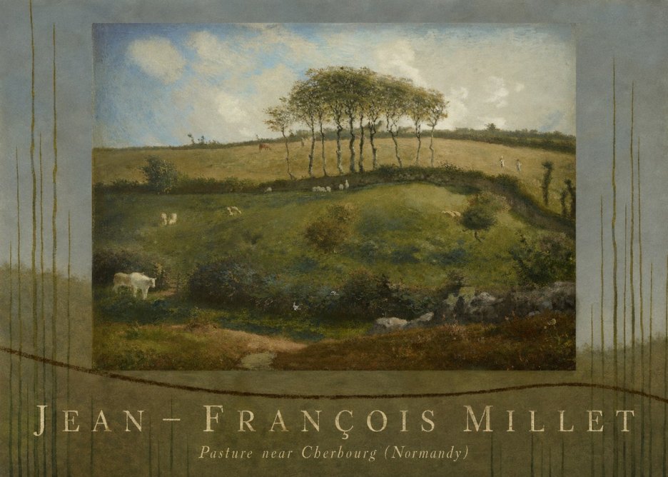 Jean-François Millet Pasture Near Cherbourg (Normandy) No6 - Plakát