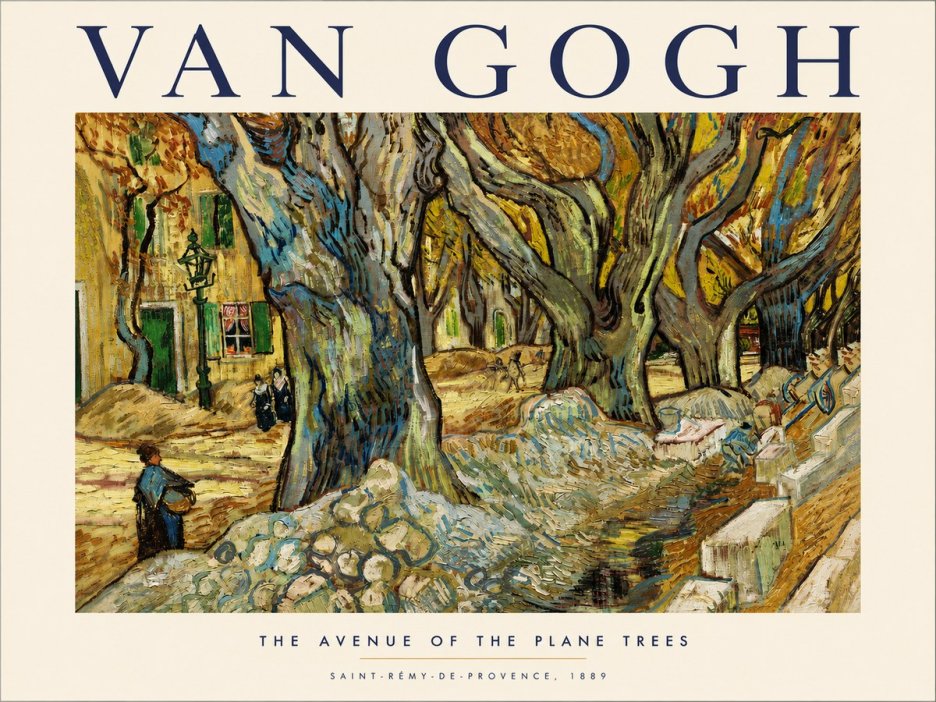 Van Gogh The Avenue of the Plane Trees No3 - Plakát