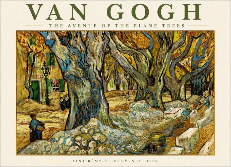 Van Gogh The Avenue of the Plane Trees No5 - Plakát