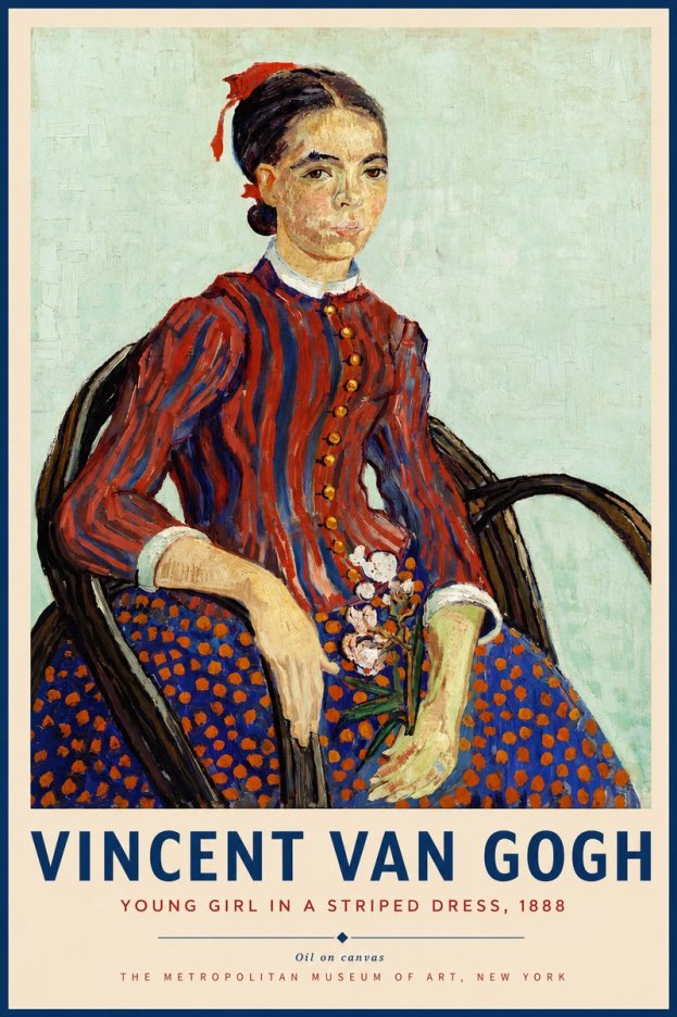 Van Gogh Young Girl in a Striped Dress, 1888 No4 - Plakát