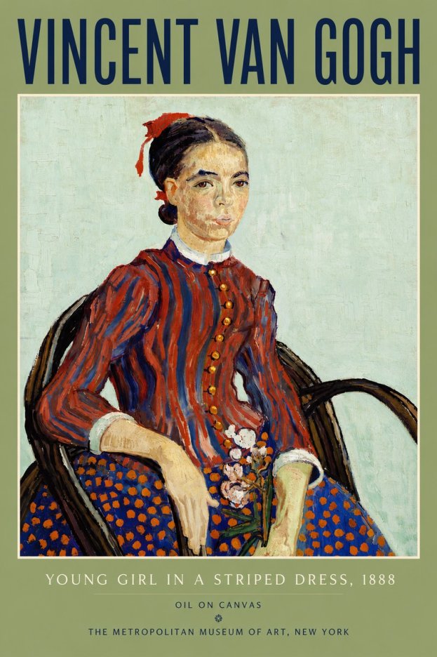 Van Gogh Young Girl in a Striped Dress, 1888 No6 - Plakát