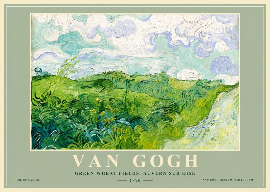 Van Gogh Green Wheat Fields, Auvern Sur Oise No4 - Plakát