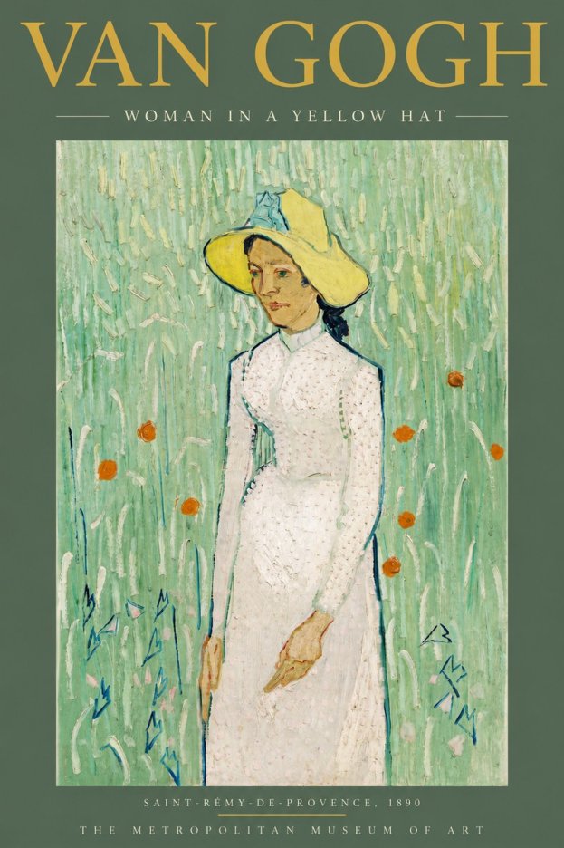 Van Gogh Woman in a Yellow Hat No4 - Plakát