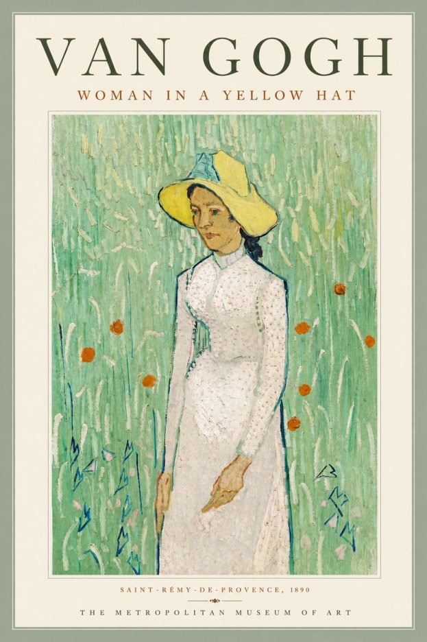 Van Gogh Woman in a Yellow Hat No6 - Plakát