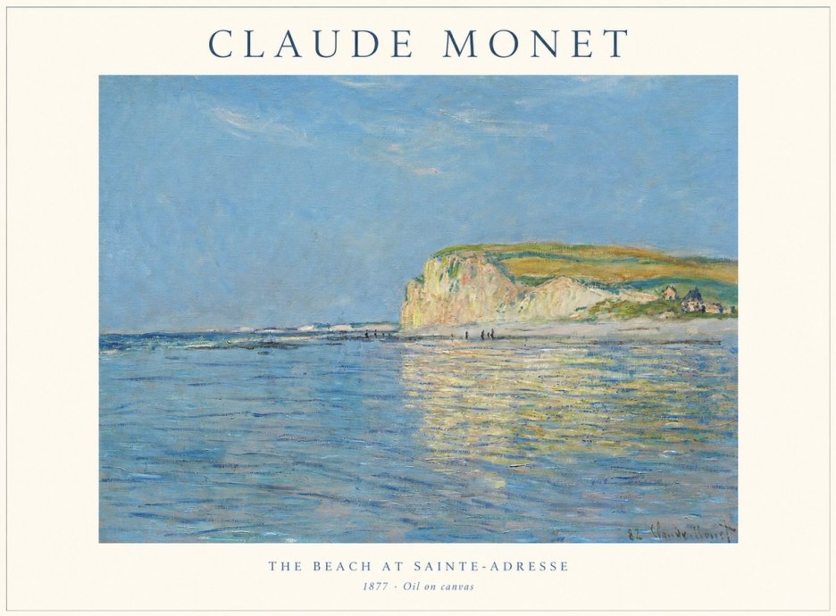 Monet The Beach at Sainte-adresse III No1 - Plakát