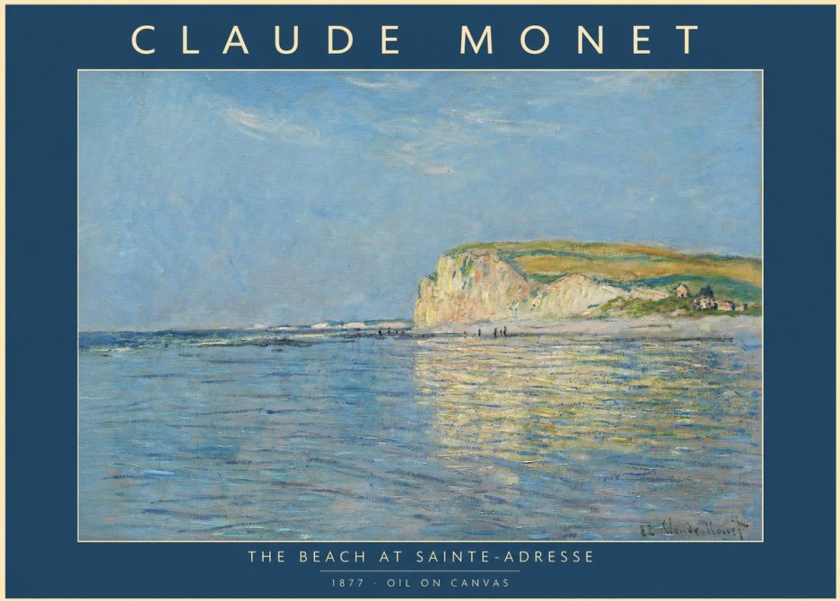 Monet The Beach at Sainte-adresse III No2 - Plakát