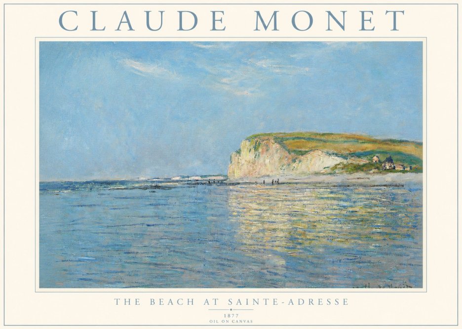 Monet The Beach at Sainte-adresse III No3 - Plakát