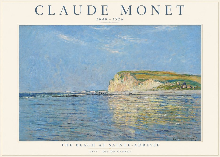 Monet The Beach at Sainte-adresse III No6 - Plakát