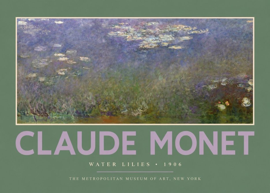 Monet Water Lilies - 1906 No2 - Plakát