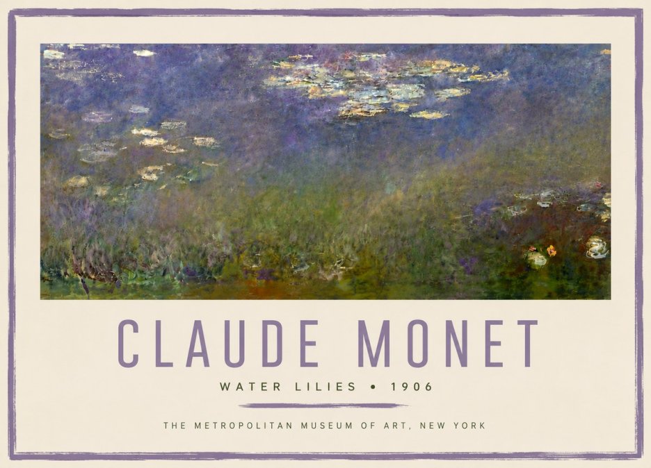 Monet Water Lilies - 1906 No6 - Plakát