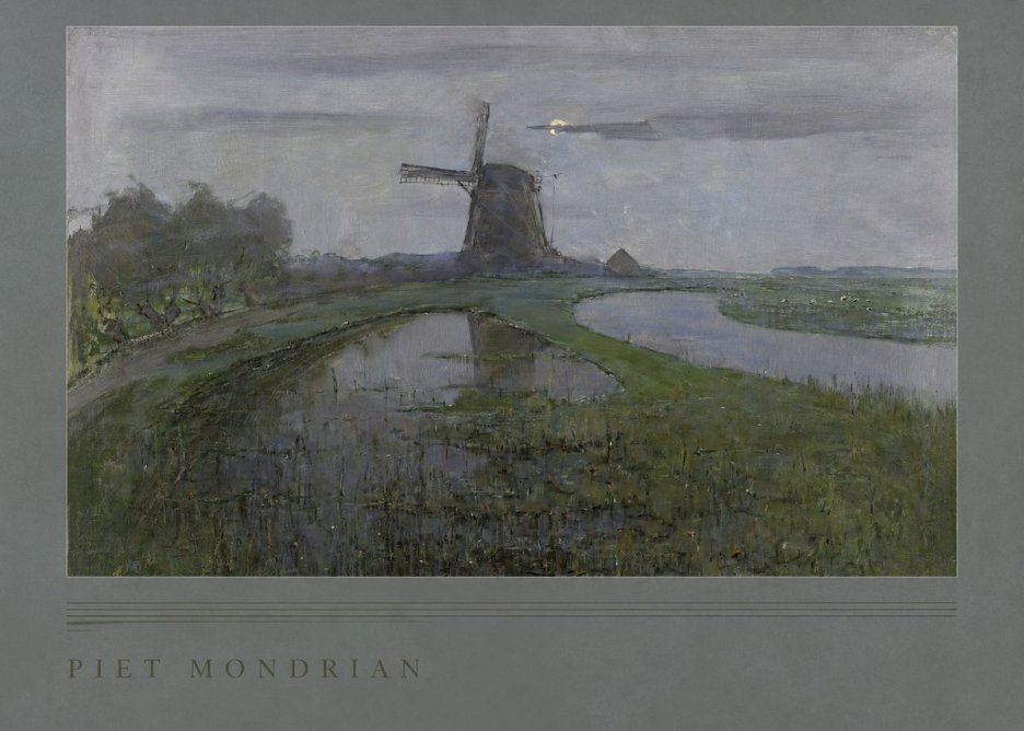 Piet Mondrian Windmill by the Water II No2 - Plakát