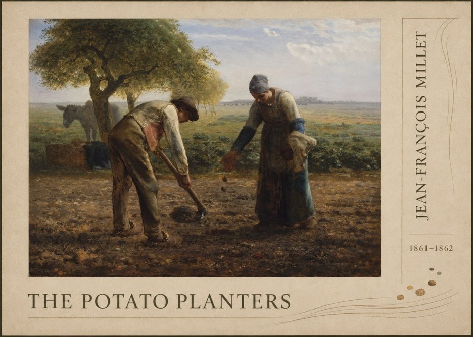 Jean-François Millet The Potato Planters No3 - Plakát