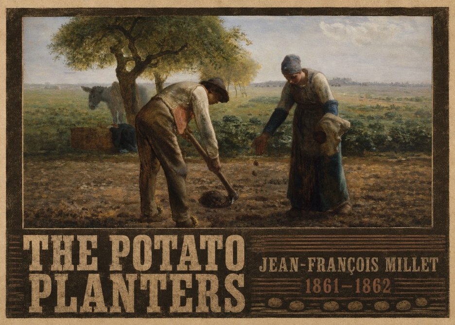 Jean-François Millet The Potato Planters No4 - Plakát