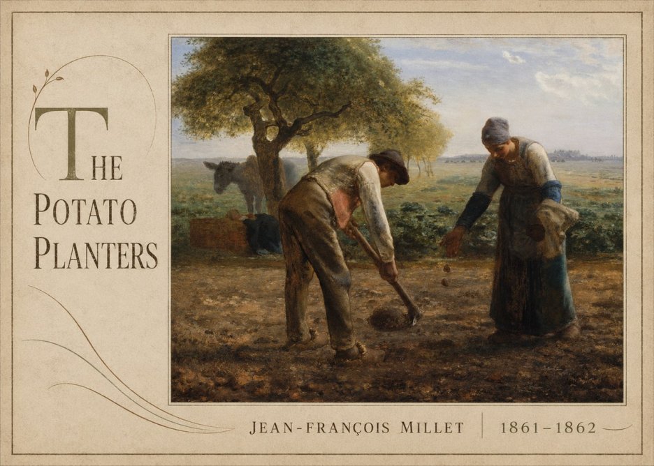 Jean-François Millet The Potato Planters No5 - Plakát