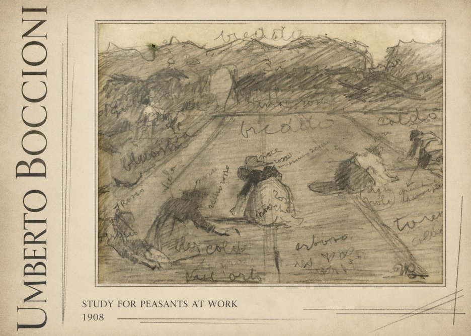 Umberto Boccioni Study for Peasants at Work No3 - Plakát