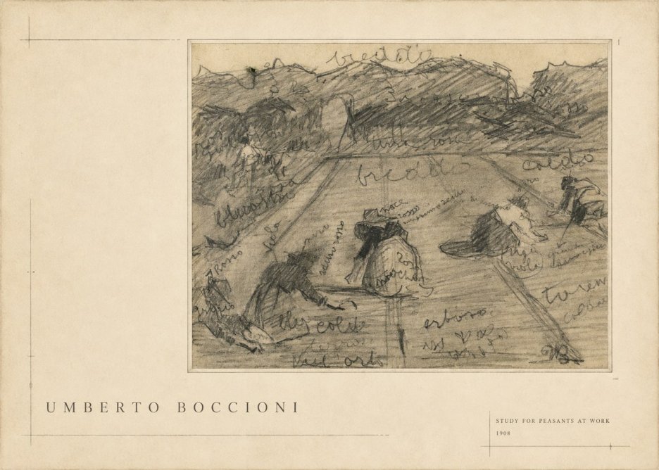 Umberto Boccioni Study for Peasants at Work No5 - Plakát