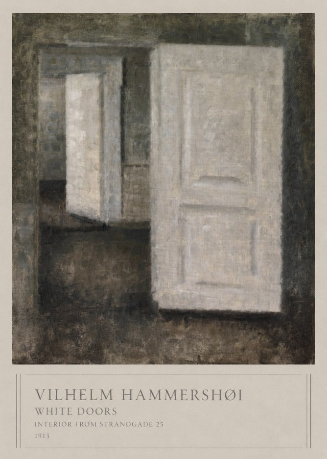 Vilhelm Hammershøi White Doors No1 - Plakát
