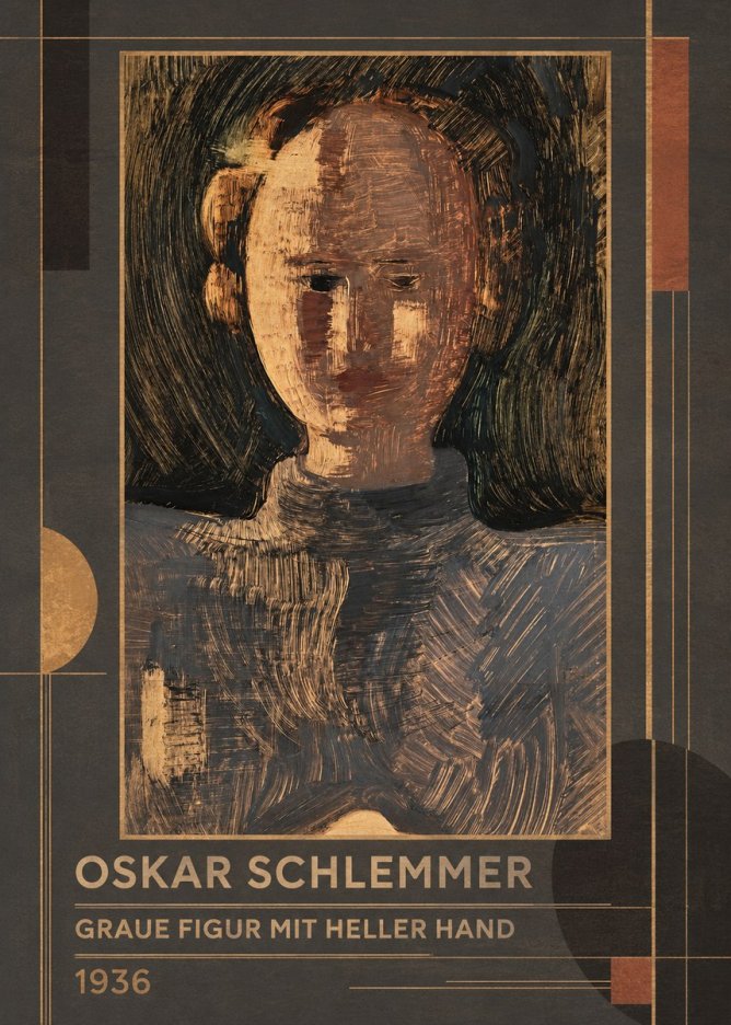 Oskar Schlemmer Graue Figur Mit Heller Hand No1 - Plakát
