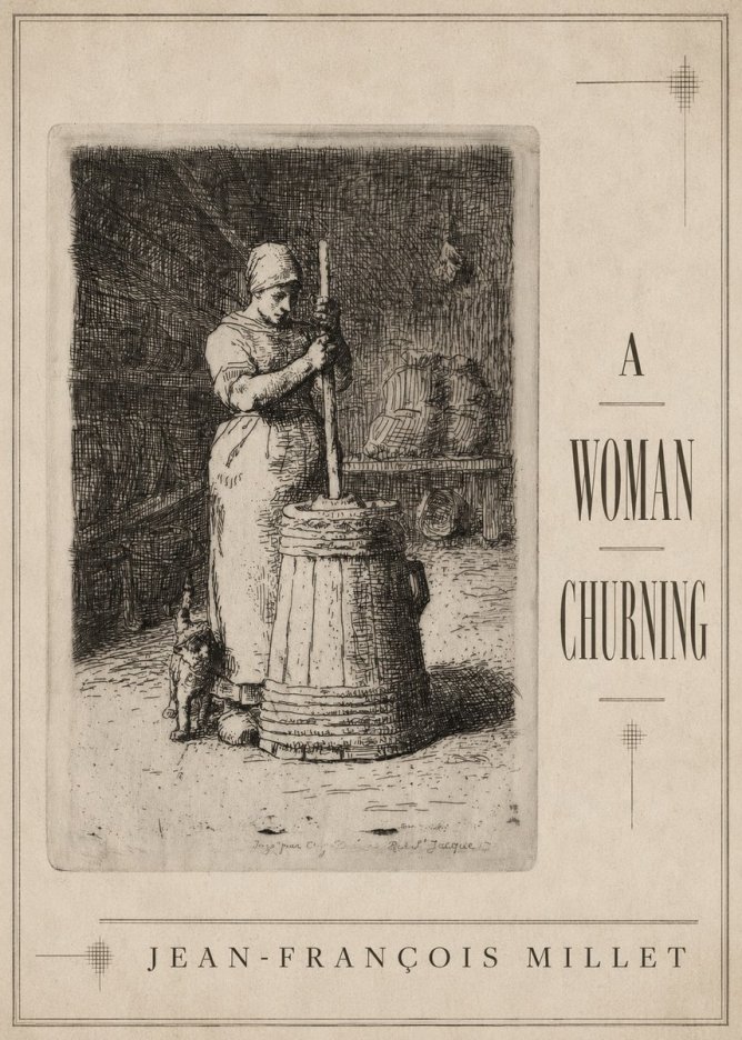 Jean-François Millet A Woman Churning No3 - Plakát