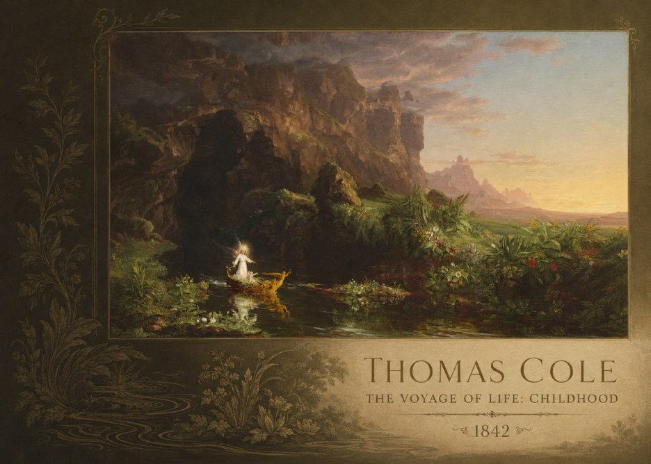 Thomas Cole The Voyage of Life: Childhood IV No2 - Plakát