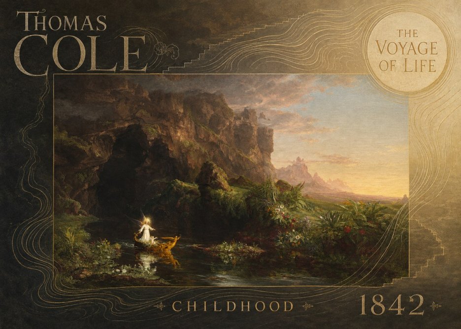 Thomas Cole The Voyage of Life: Childhood IV No6 - Plakát