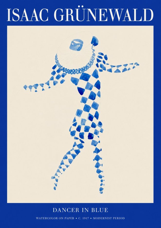 Isaac Grünewald Dancer in Blue No1 - Plakát