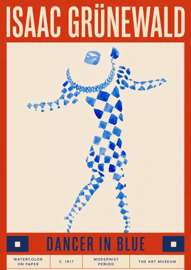 Isaac Grünewald Dancer in Blue No6 - Plakát