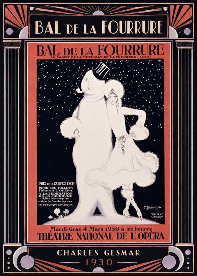 Charles Gesmar Bal De La Fourrure II No3 - Plakát