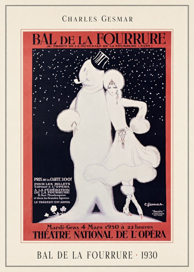 Charles Gesmar Bal De La Fourrure II No4 - Plakát