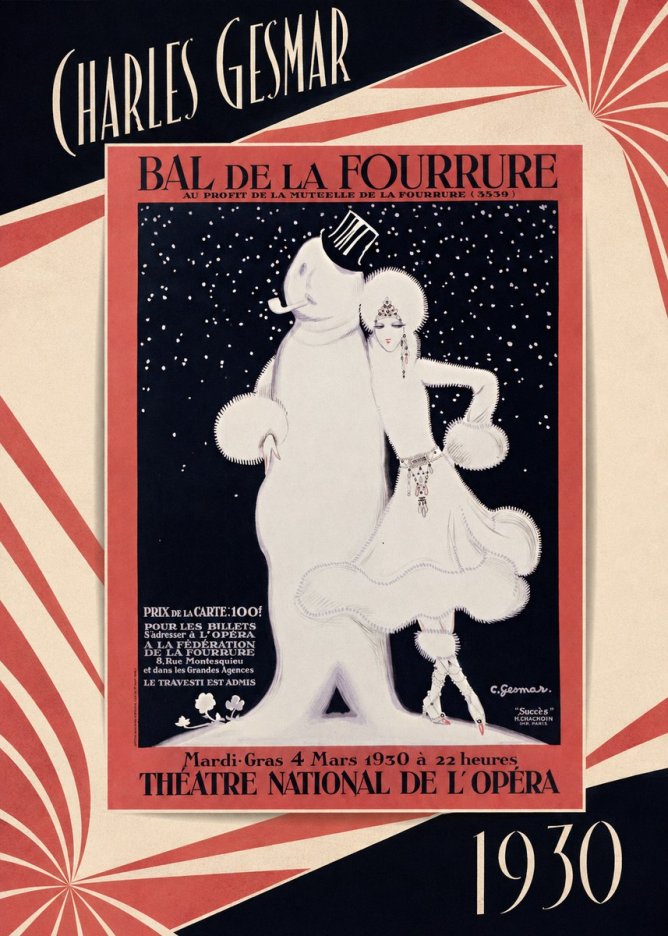 Charles Gesmar Bal De La Fourrure II No5 - Plakát