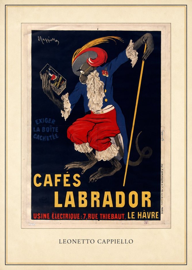 Leonetto Cappiello Cafés Labrador No4 - Plakát