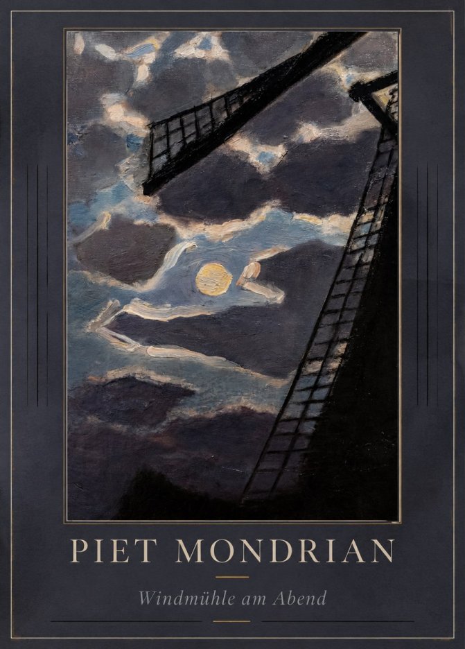 Piet Mondrian Windmühle Am Abend II No1 - Plakát
