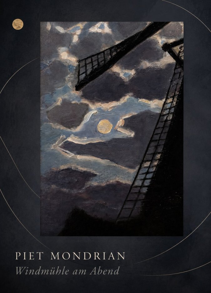 Piet Mondrian Windmühle Am Abend II No4 - Plakát