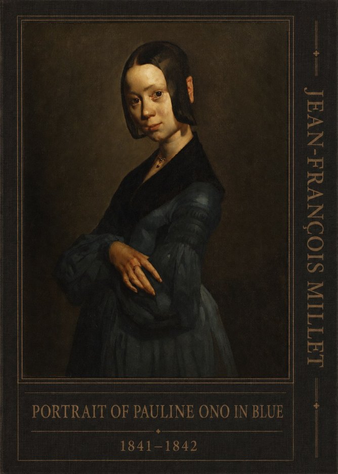 Jean-François Millet Portrait of Pauline Ono in Blue No5 - Plakát