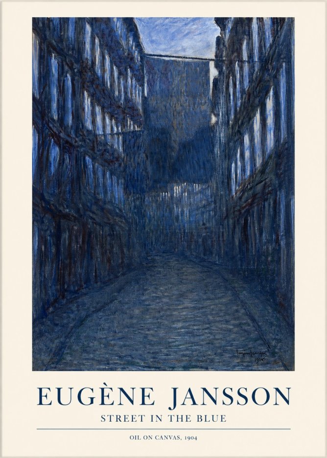 Eugène Jansson Street in the Blue No1 - Plakát