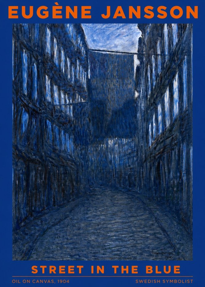 Eugène Jansson Street in the Blue No2 - Plakát