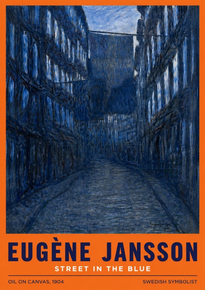 Eugène Jansson Street in the Blue No6 - Plakát