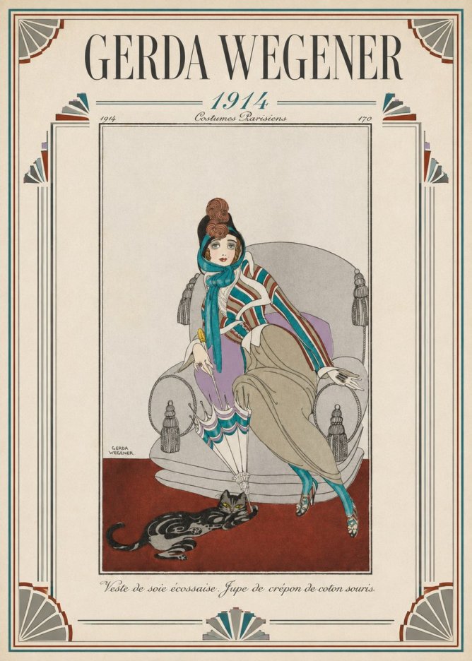 Gerda Wegener Veste De Soie Écossaise. Jupe De Crépon De Coton Souris. No1 - Plakát