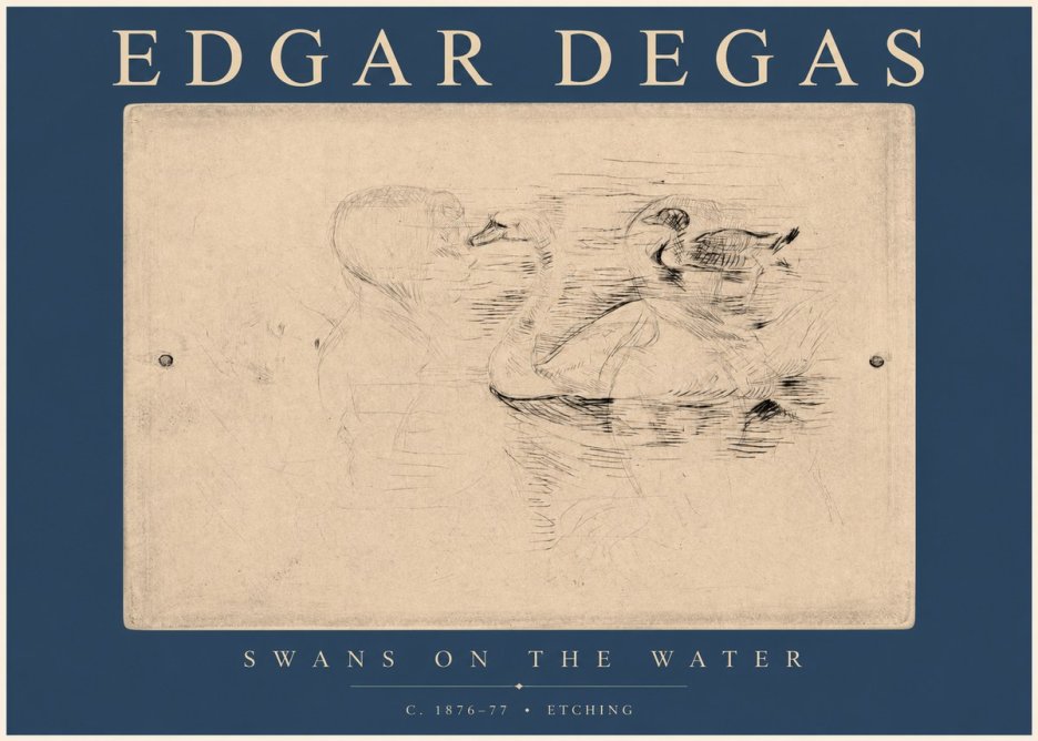 Edgar Degas Swans on the Water No2 - Plakát