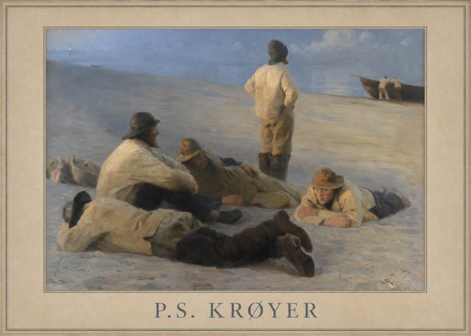 P.S. Krøyer Fishermen on Skagen Beach No1 - Plakát