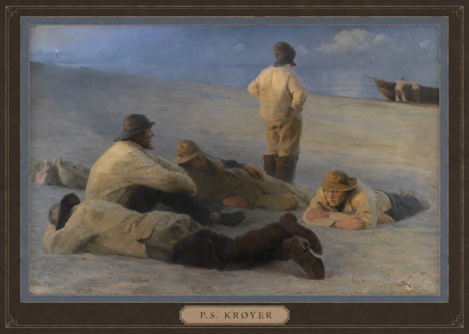 P.S. Krøyer Fishermen on Skagen Beach No5 - Plakát