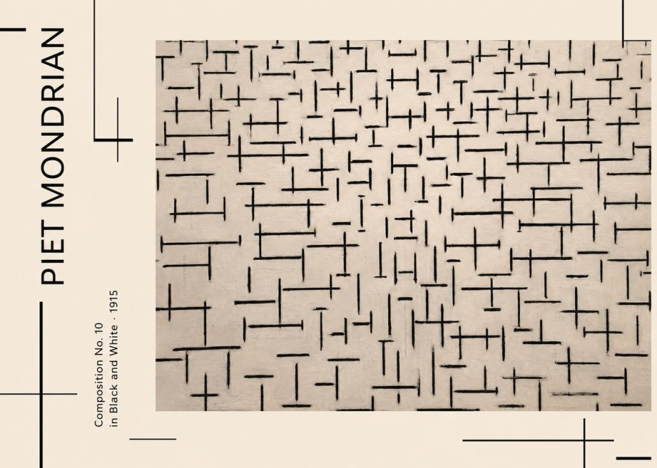 Piet Mondrian Composition No. 10 in Black and White No2 - Plakát
