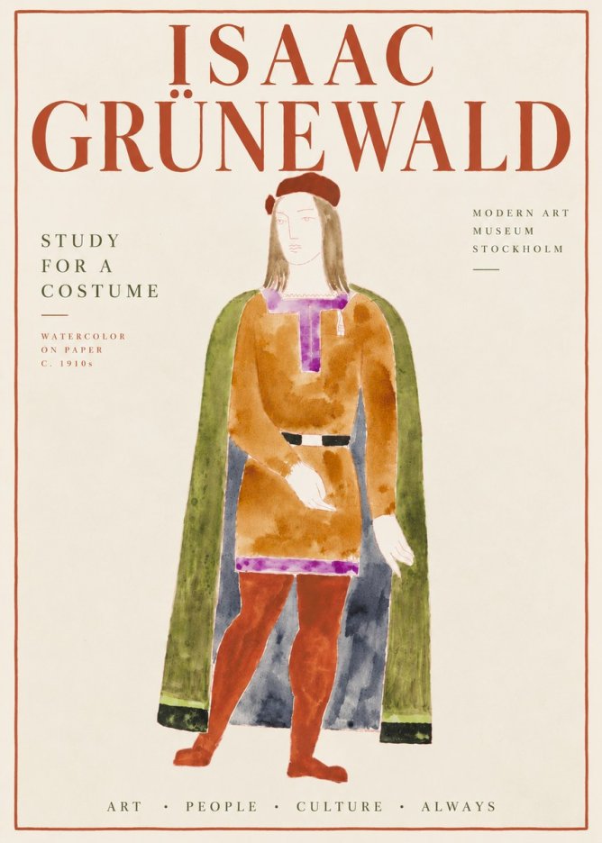 Isaac Grünewald Study for a Costume Design No6 - Plakát