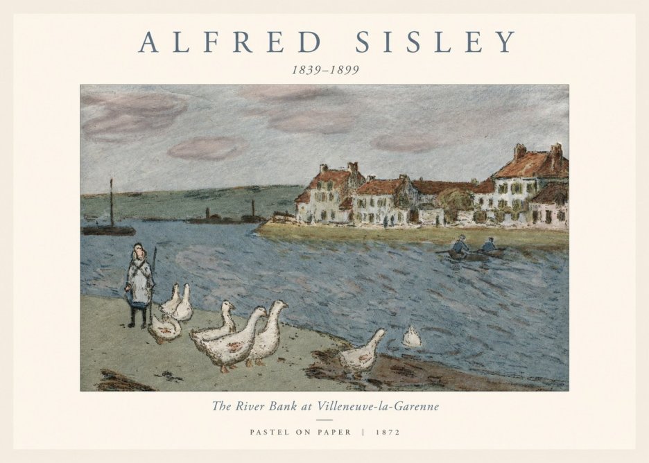 Sisley The River Bank at Villeneuve-la-garenne No1 - Plakát