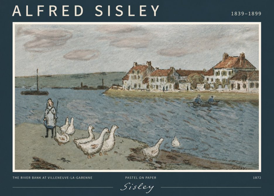 Sisley The River Bank at Villeneuve-la-garenne No2 - Plakát