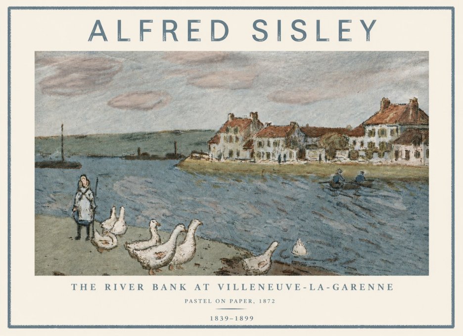 Sisley The River Bank at Villeneuve-la-garenne No5 - Plakát